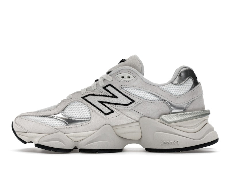 New Balance 9060 White Black Metallic Silver, vista a 360 gradi 19 di 36
