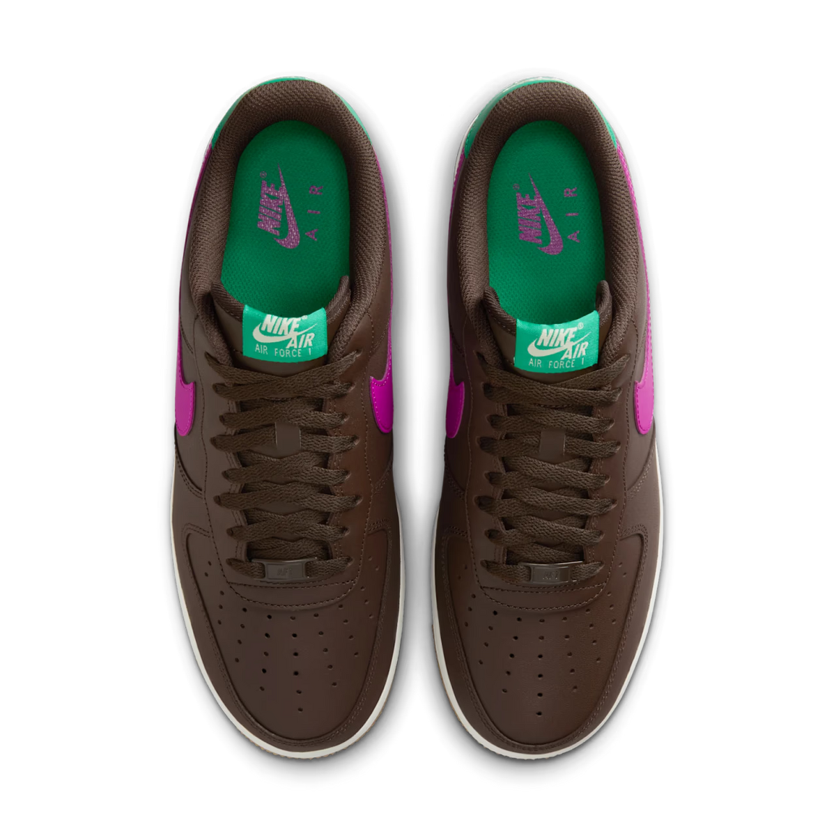 Nike Air Force 1 Low '07 Baroque Brown Vivid Purple - vue dessus