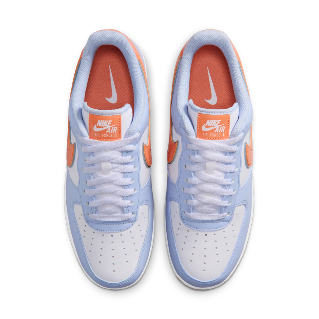 Nike Air Force 1 Low '07 Hydrogen Blue Orange Frost - vue dessus