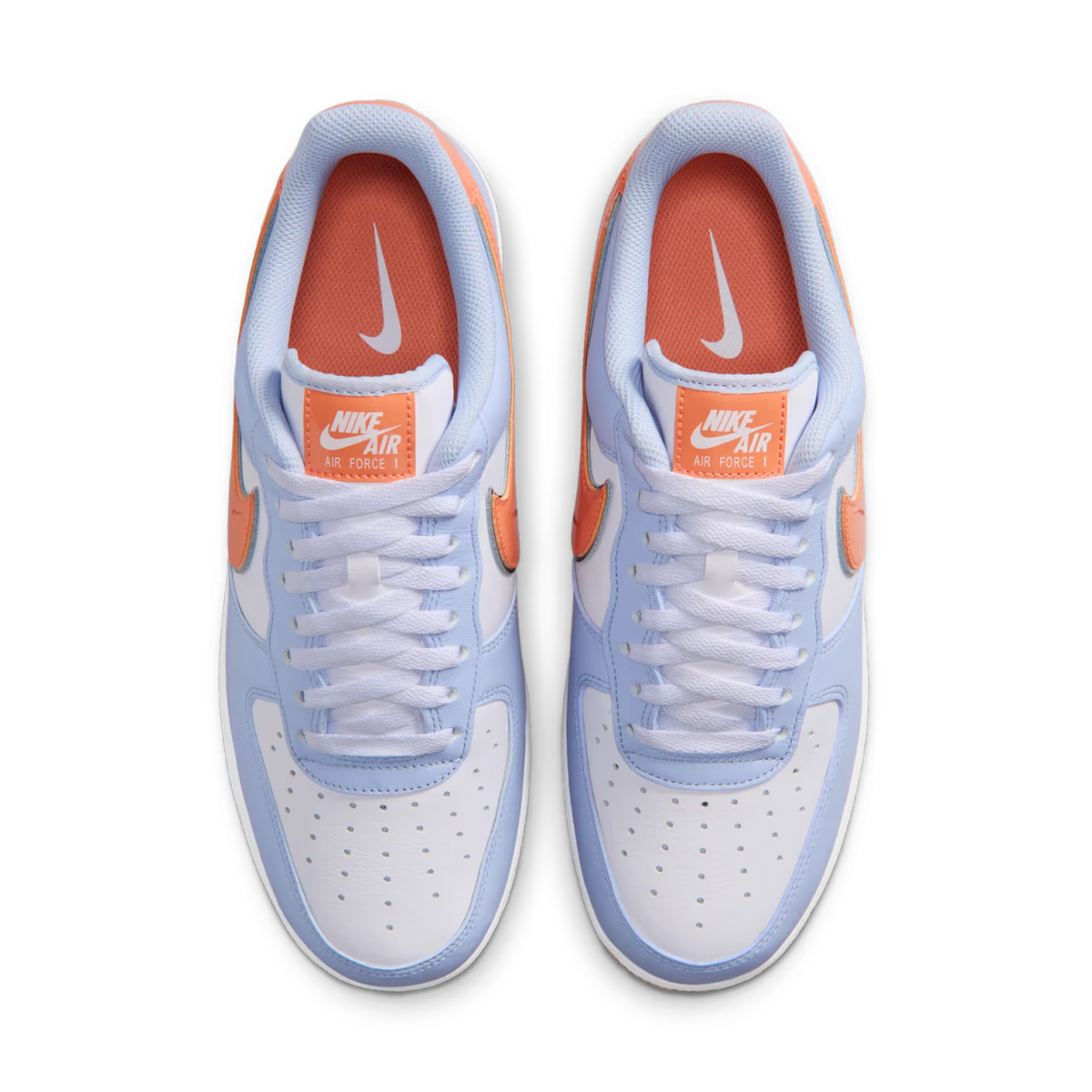 Nike Air Force 1 Low '07 Hydrogen Blue Orange Frost - vue dessus