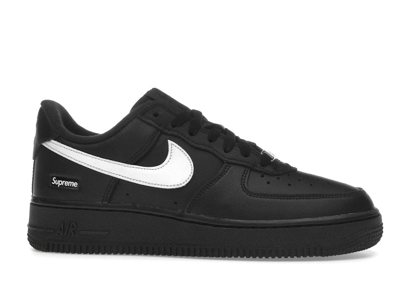 Nike Air Force 1 Low Supreme Black White, vista a 360 gradi 2 di 36