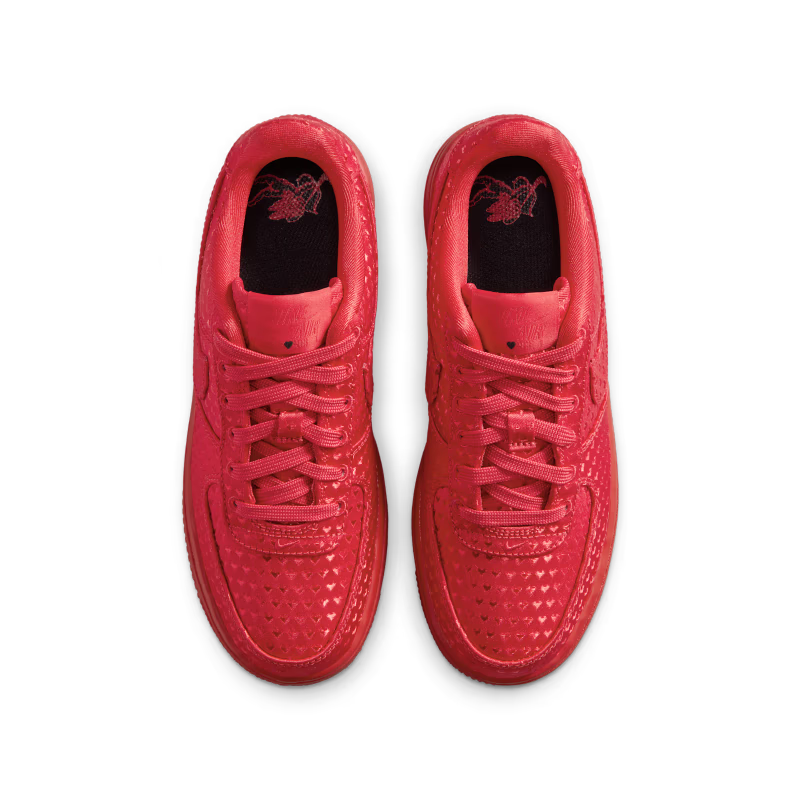 Nike Air Force 1 Low Valentines Day University Red (2026) (GS) - vue dessus