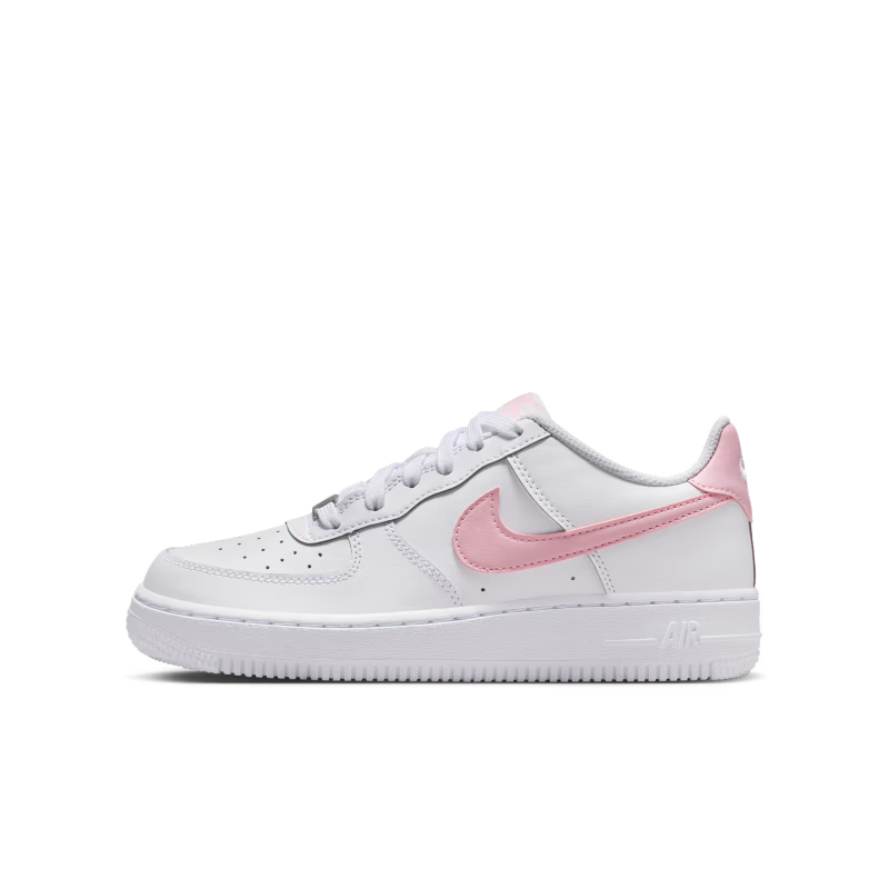 Nike Air Force 1 Low White Medium Soft Pink (GS) - vue profil