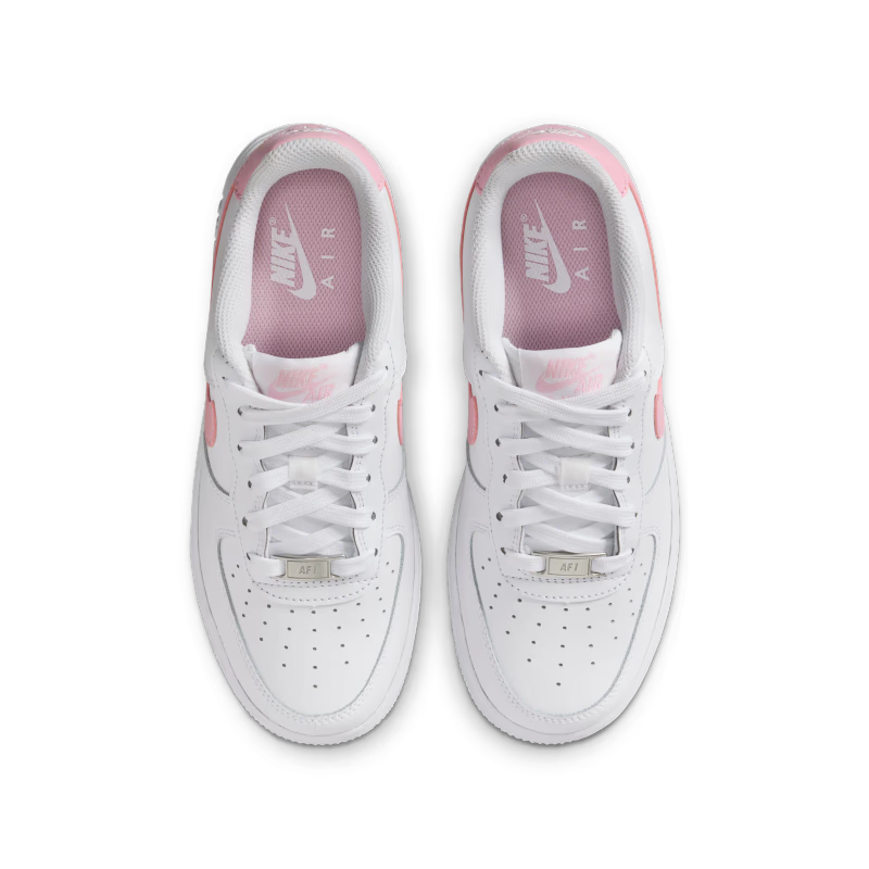 Nike Air Force 1 Low White Medium Soft Pink (GS) - vue dessus