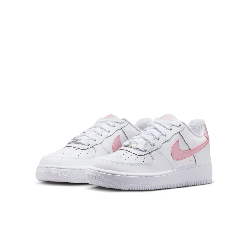 Nike Air Force 1 Low White Medium Soft Pink (GS) - vue paire