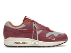 Nike Air Max 1 Patta Waves Rush Maroon With Bracelet, vista a 360 gradi 1 di 36