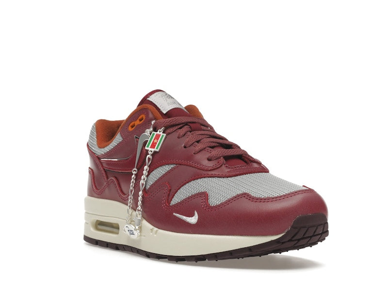 Nike Air Max 1 Patta Waves Rush Maroon With Bracelet, vista a 360 gradi 7 di 36