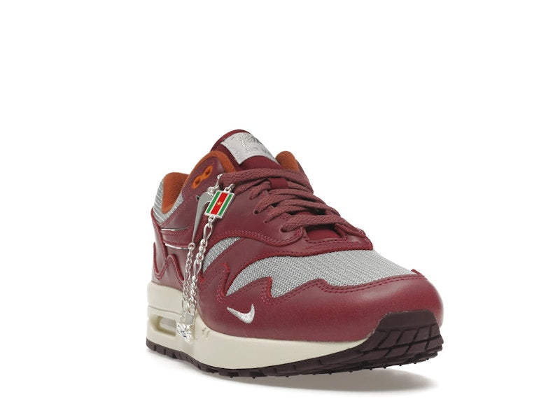 Nike Air Max 1 Patta Waves Rush Maroon With Bracelet, vista a 360 gradi 8 di 36