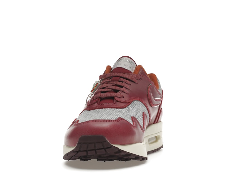 Nike Air Max 1 Patta Waves Rush Maroon With Bracelet, vista a 360 gradi 12 di 36