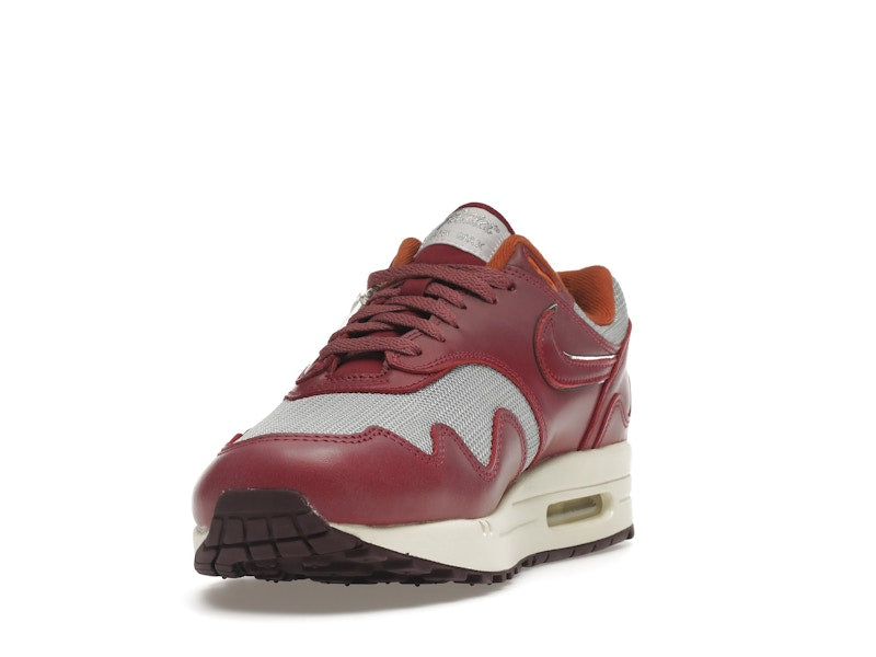 Nike Air Max 1 Patta Waves Rush Maroon With Bracelet, vista a 360 gradi 13 di 36