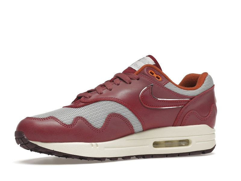 Nike Air Max 1 Patta Waves Rush Maroon With Bracelet, vista a 360 gradi 17 di 36