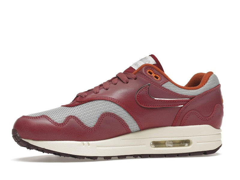 Nike Air Max 1 Patta Waves Rush Maroon With Bracelet, vista a 360 gradi 18 di 36
