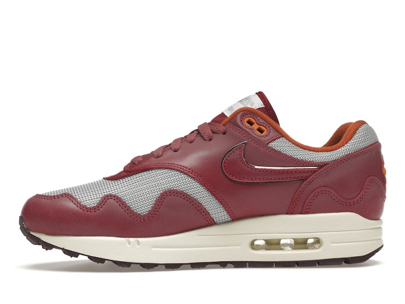 Nike Air Max 1 Patta Waves Rush Maroon With Bracelet, vista a 360 gradi 19 di 36
