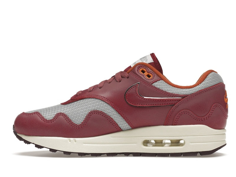 Nike Air Max 1 Patta Waves Rush Maroon With Bracelet, vista a 360 gradi 20 di 36