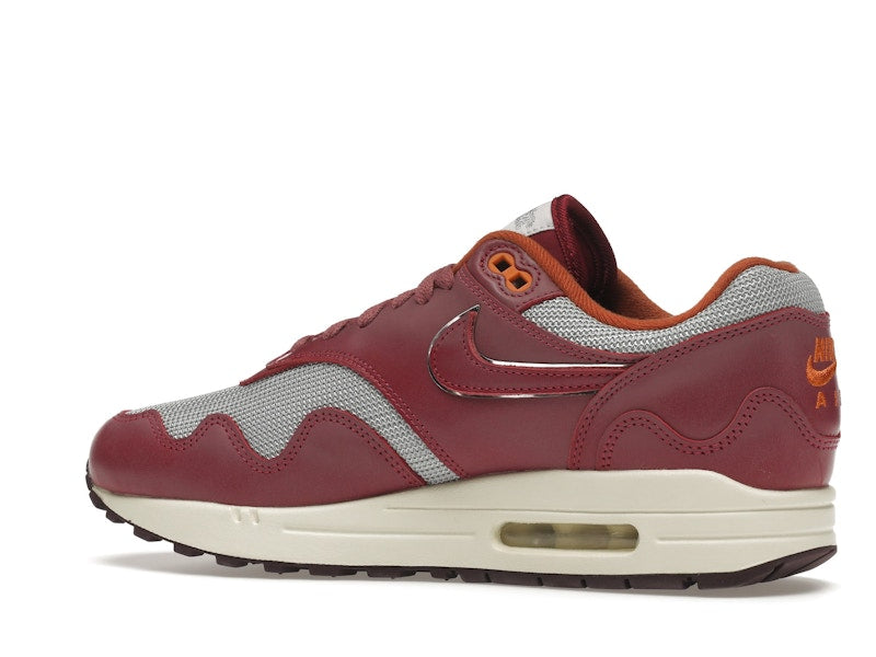 Nike Air Max 1 Patta Waves Rush Maroon With Bracelet, vista a 360 gradi 22 di 36