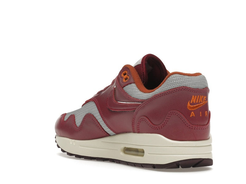 Nike Air Max 1 Patta Waves Rush Maroon With Bracelet, vista a 360 gradi 25 di 36