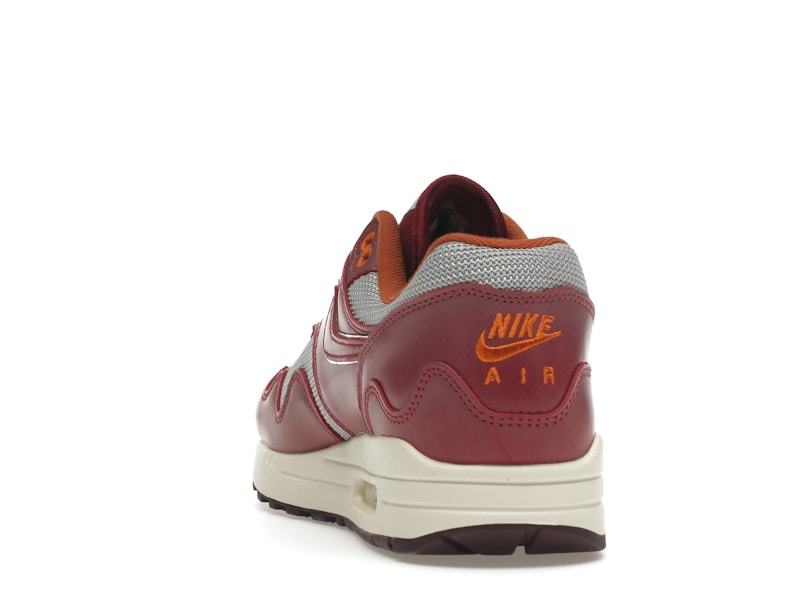 Nike Air Max 1 Patta Waves Rush Maroon With Bracelet, vista a 360 gradi 27 di 36