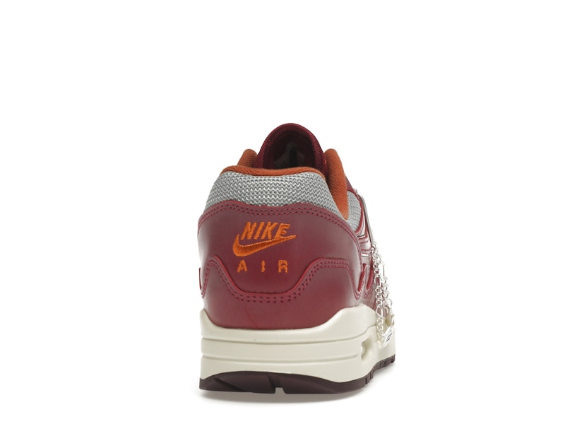 Nike Air Max 1 Patta Waves Rush Maroon With Bracelet, vista a 360 gradi 29 di 36