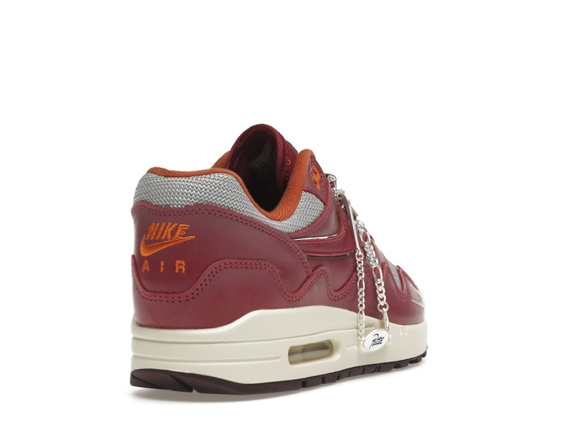 Nike Air Max 1 Patta Waves Rush Maroon With Bracelet, vista a 360 gradi 31 di 36