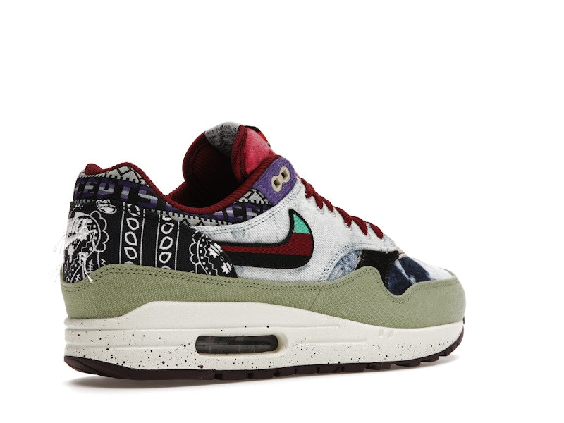 Nike Air Max 1 SP Concepts Denim Olive Canvas, vista a 360 gradi 33 di 36