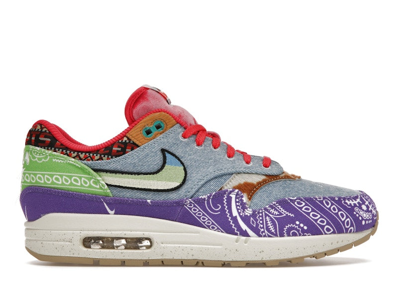 Nike Air Max 1 SP Concepts Denim Paisley, vista a 360 gradi 1 di 36