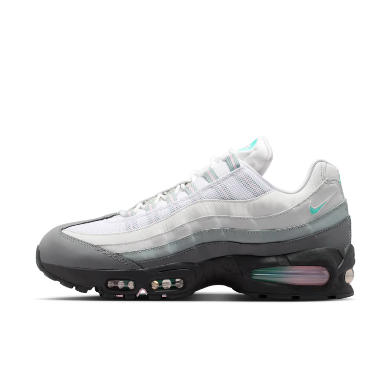 Nike Air Max 95 Big Bubble White Hyper Turquoise Pink Foam - vue profil