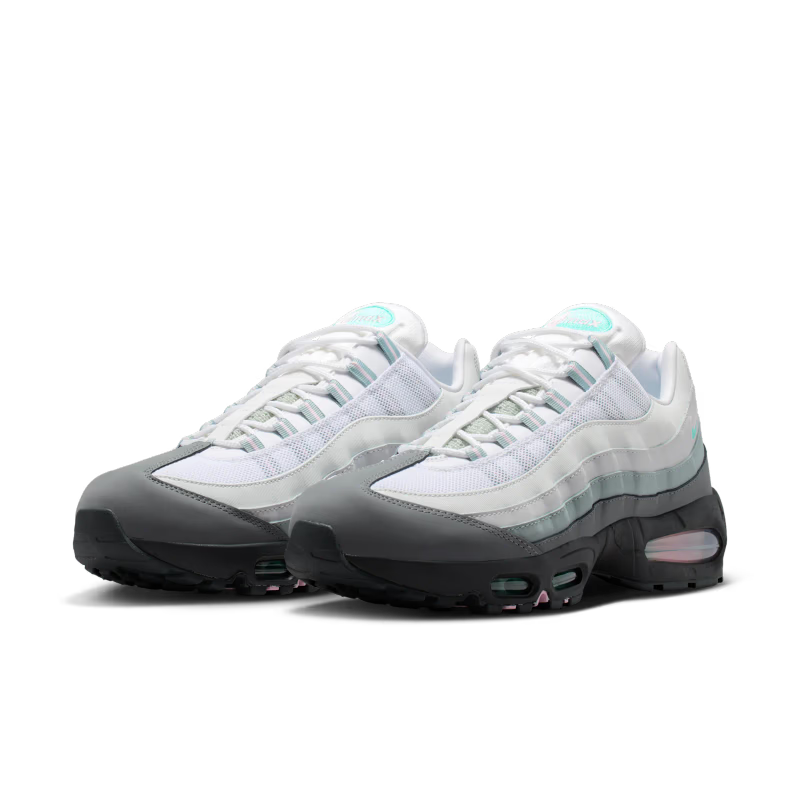 Nike Air Max 95 Big Bubble White Hyper Turquoise Pink Foam - vue paire