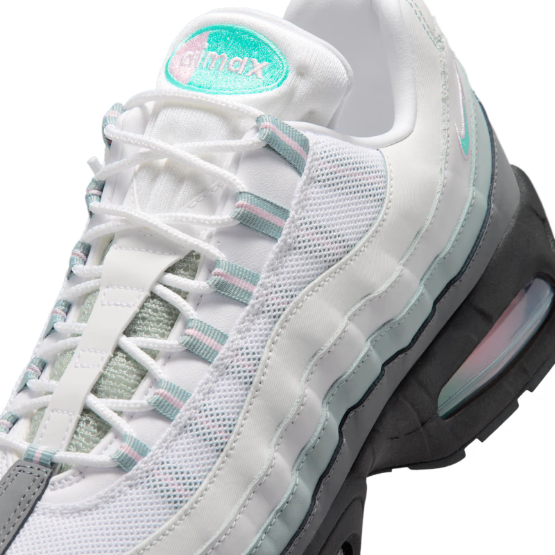 Nike Air Max 95 Big Bubble White Hyper Turquoise Pink Foam - vue detail