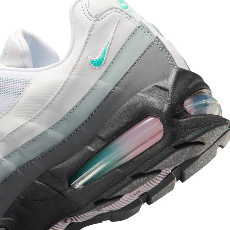 Nike Air Max 95 Big Bubble White Hyper Turquoise Pink Foam - vue detail 2