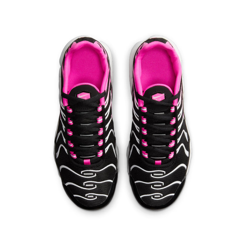 Nike Air Max Plus Black White Laser Fuchsia (GS) - vue dessus