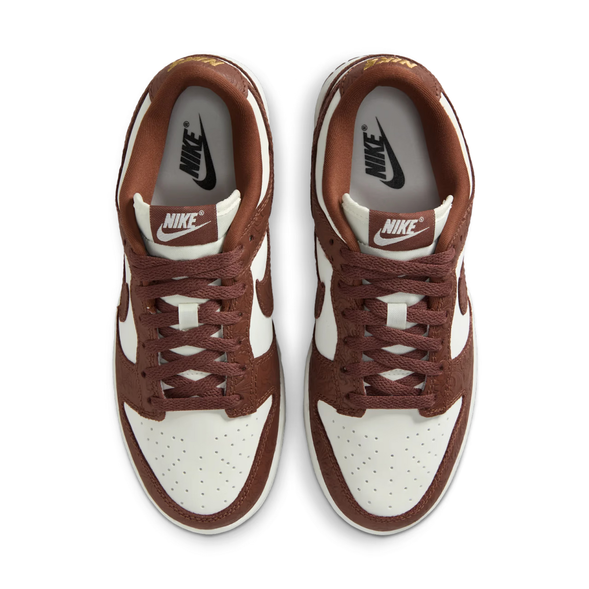 Nike Dunk Low Embossed Baroque Sail Fauna Brown (Women's) - vue dessus
