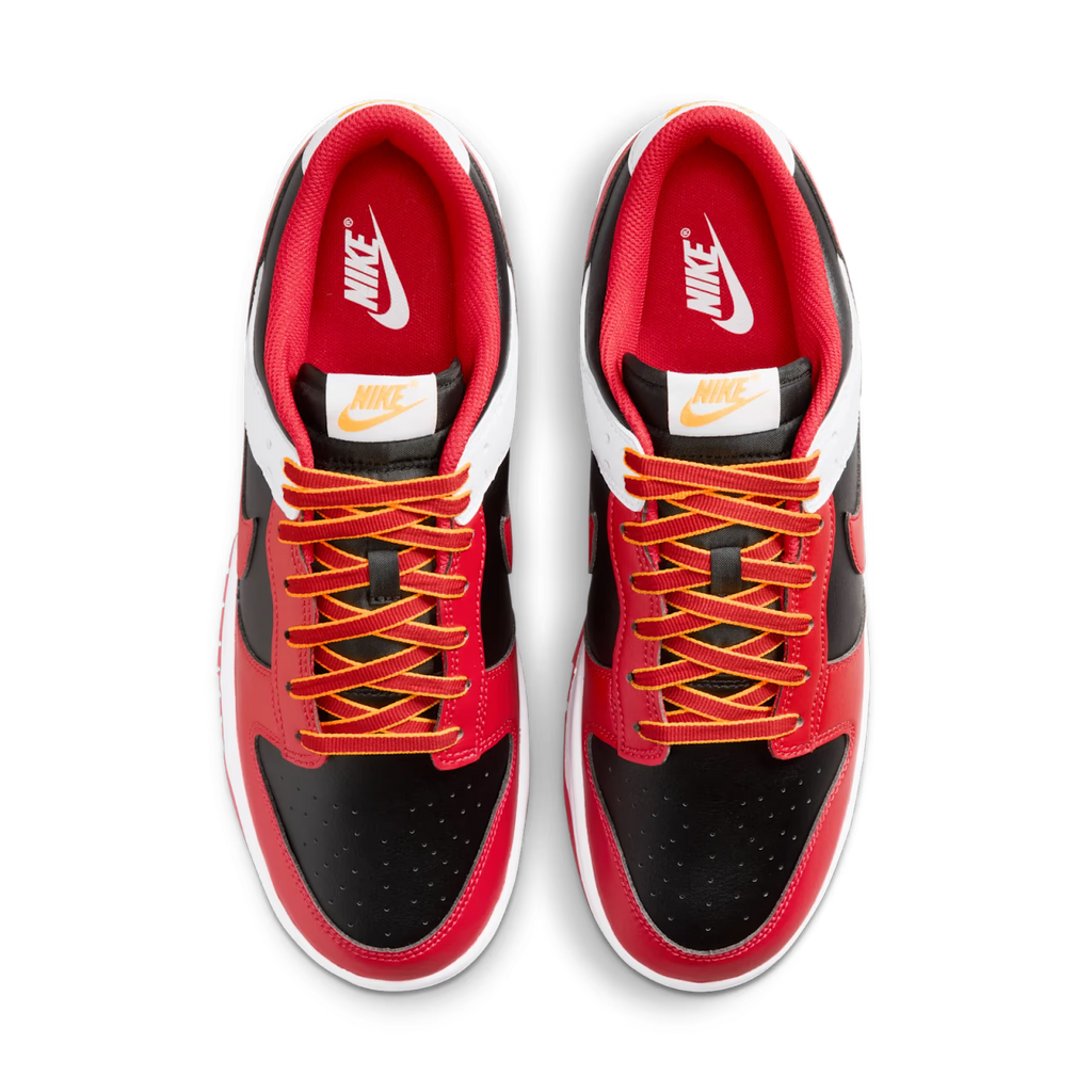Nike Dunk Low Retro Black White University Red - vue dessus