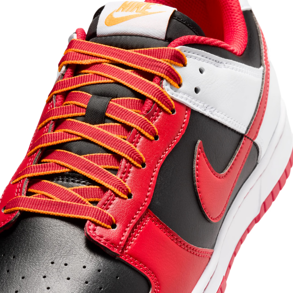 Nike Dunk Low Retro Black White University Red - vue detail