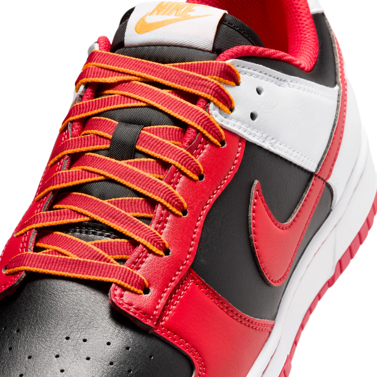 Nike Dunk Low Retro Black White University Red - vue detail