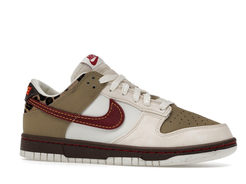 Nike Dunk Low Retro Khaki Team Red Pearl White