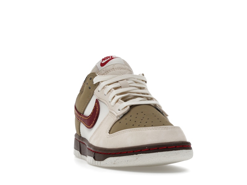 Nike Dunk Low Retro Khaki Team Red Pearl White