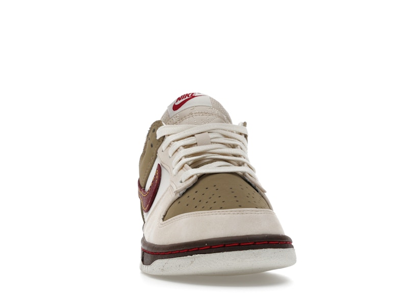 Nike Dunk Low Retro Khaki Team Red Pearl White