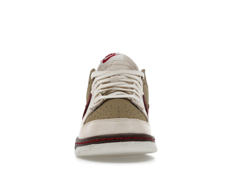 Nike Dunk Low Retro Khaki Team Red Pearl White