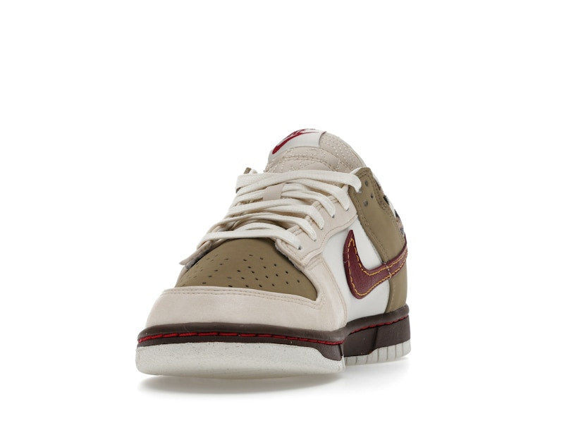 Nike Dunk Low Retro Khaki Team Red Pearl White
