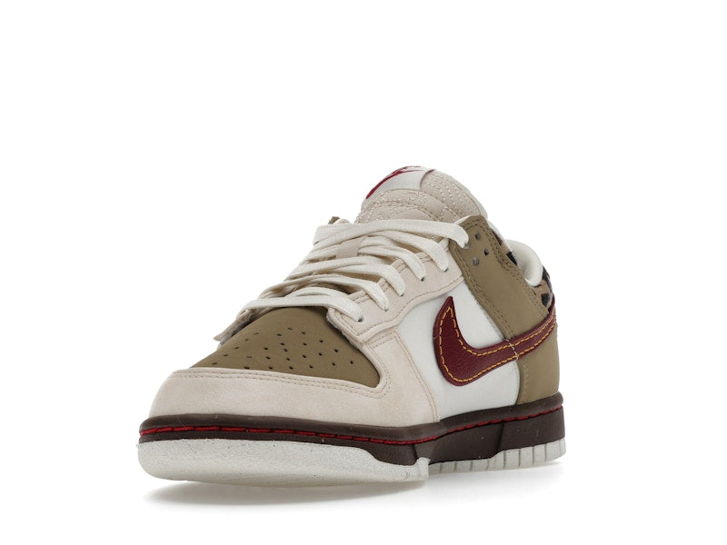 Nike Dunk Low Retro Khaki Team Red Pearl White