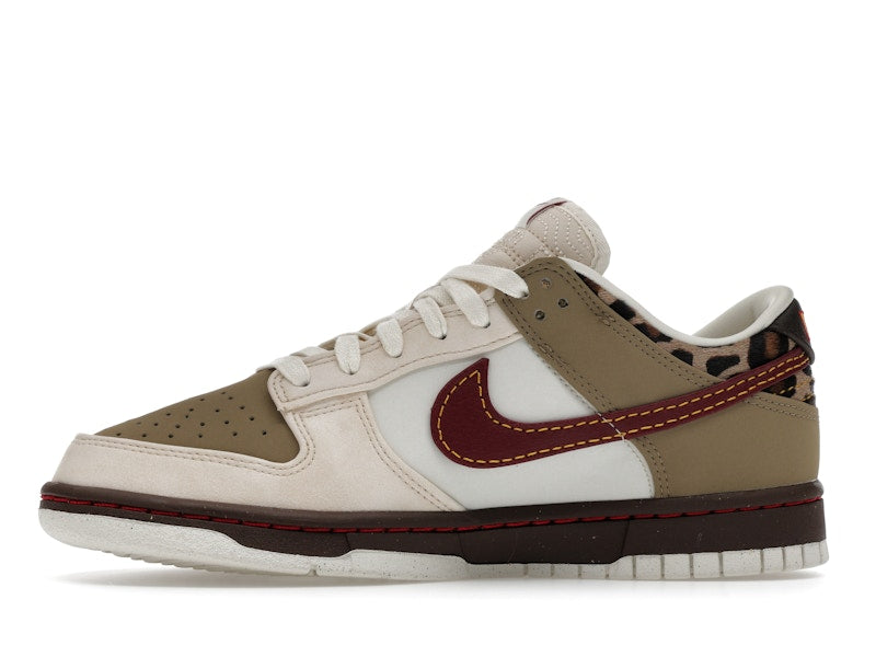 Nike Dunk Low Retro Khaki Team Red Pearl White