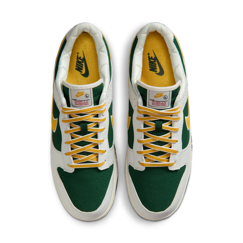 Nike Dunk Low Retro Varsity Jacket Sail Fir University Gold - vue dessus
