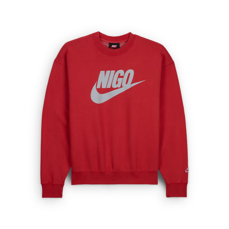Nike x Nigo NRG Fleece Crew Sweatshirt Red - vue profil