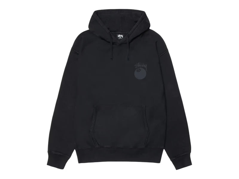 Stussy 8 Ball Pigment Dyed Hoodie Black - vue vue 2