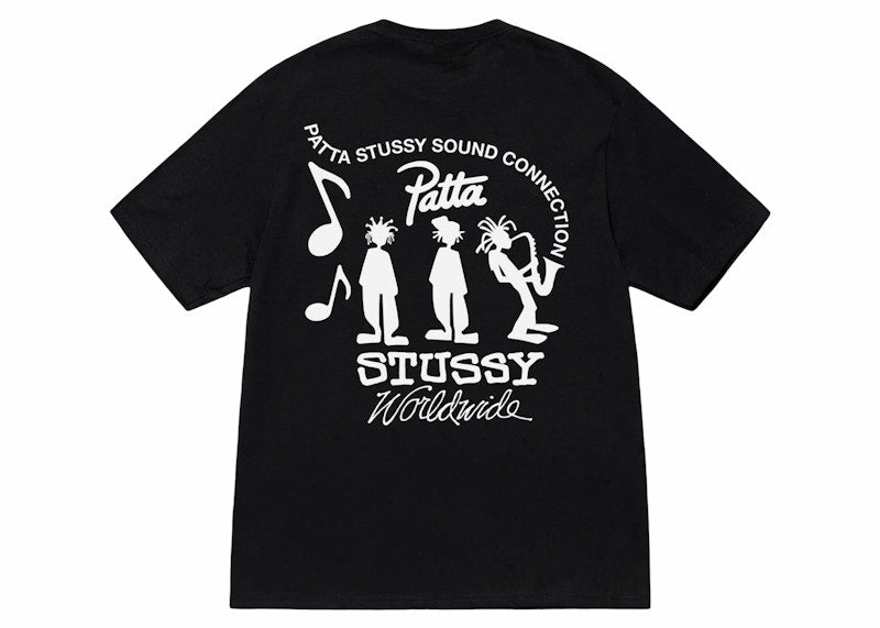 Stussy X Patta Sound Connection Tee Black - stussy-x-patta-sound-connection-tee-black