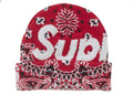 Supreme Bandana Big Logo Beanie Red - supreme-bandana-big-logo-beanie-red