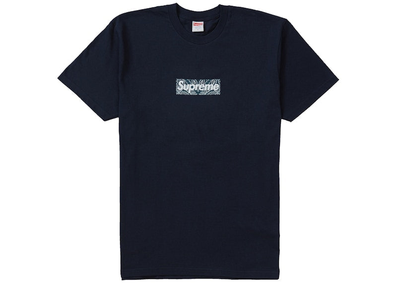 Supreme Bandana Box Logo Tee Navy - supreme-bandana-box-logo-tee-navy