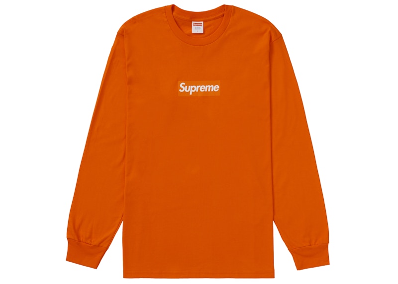 Supreme Box Logo L S Tee Orange - supreme-box-logo-l-s-tee-orange