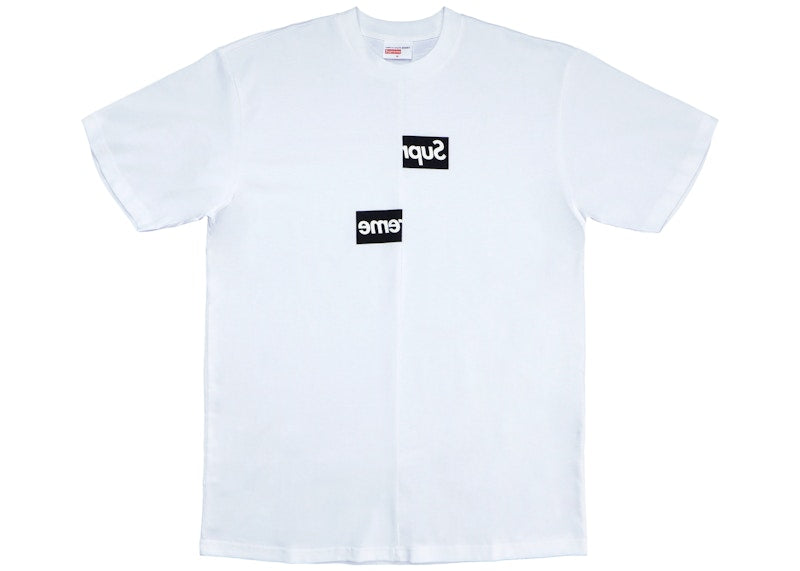 Supreme Comme Des Garcons Shirt Split Box Logo Tee White - supreme-comme-des-garcons-shirt-split-box-logo-tee-white