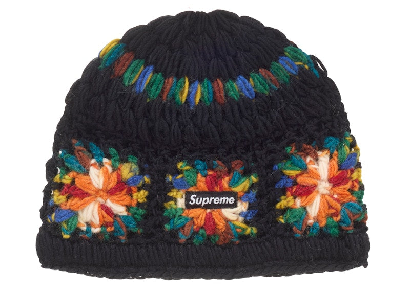 Supreme Crochet Beanie Ss25 Black - supreme-crochet-beanie-ss25-black